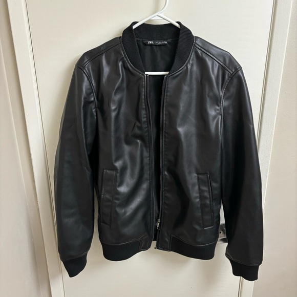 Zara Fuax Leather Bomber Jacket - Picture 1 of 2